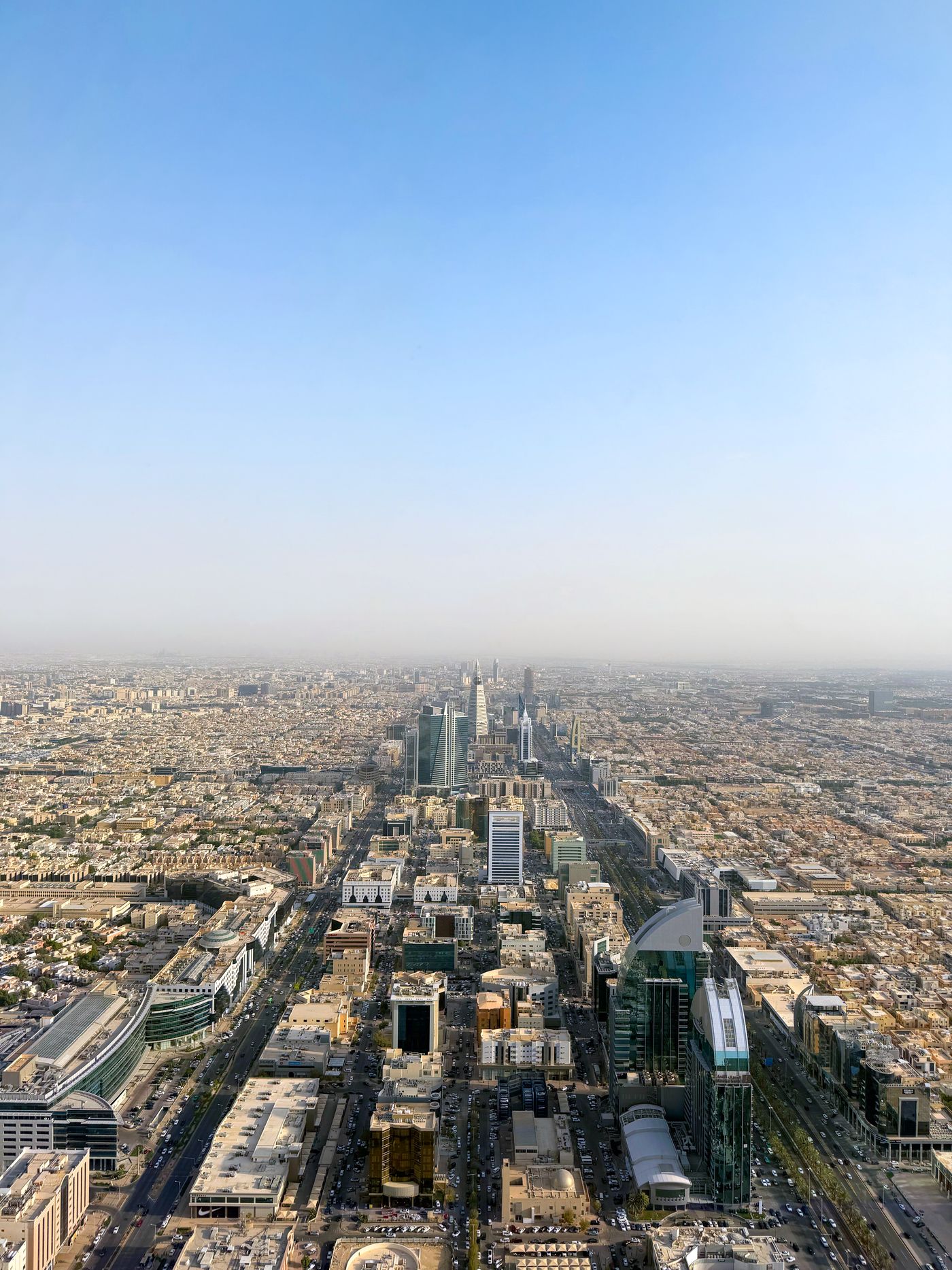 Aerial view of Riyadh and its modern skyline